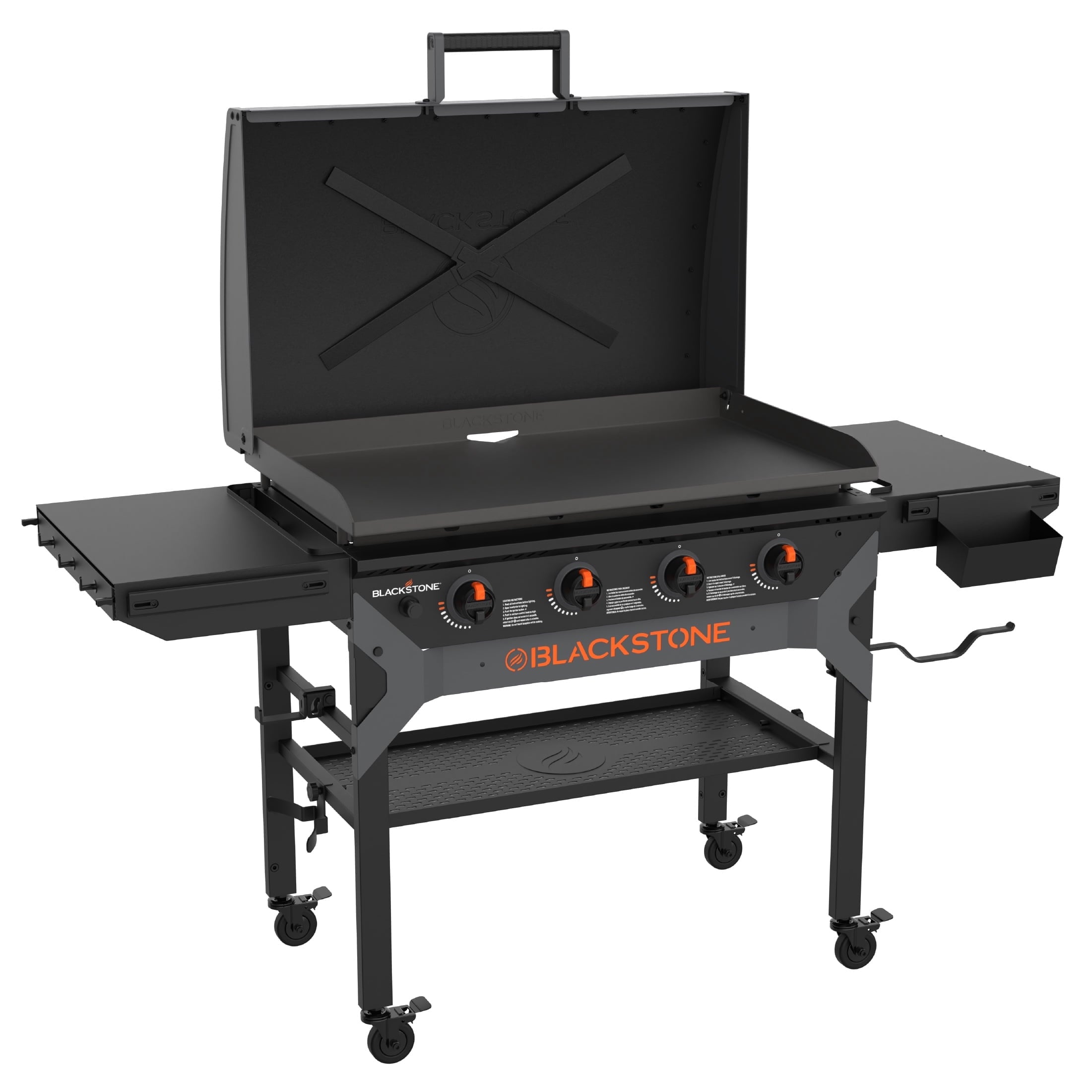 Blackstone Iron Forged 4 Burner Liquid Propane Outdoor Griddle with Hood Black Blackstone
