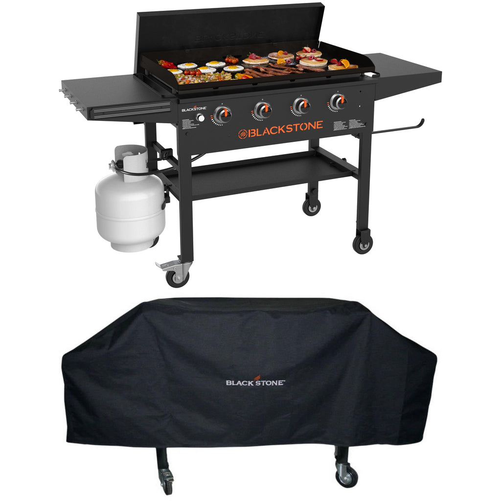 Blackstone Original 4-Burner 36 Propane Omnivore Griddle With Protective Soft Cover Gas Grills
