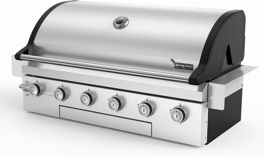 BRANDMAN GRILLS SINCE 1987 Stainless Steel 6 Burner Built-In Outdoor Kitchen Gas Grill Gas Grills