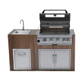 Navratil 4-Burner Silver Propane Built-in Outdoor Gas Grill with Rust Resistant Navratil