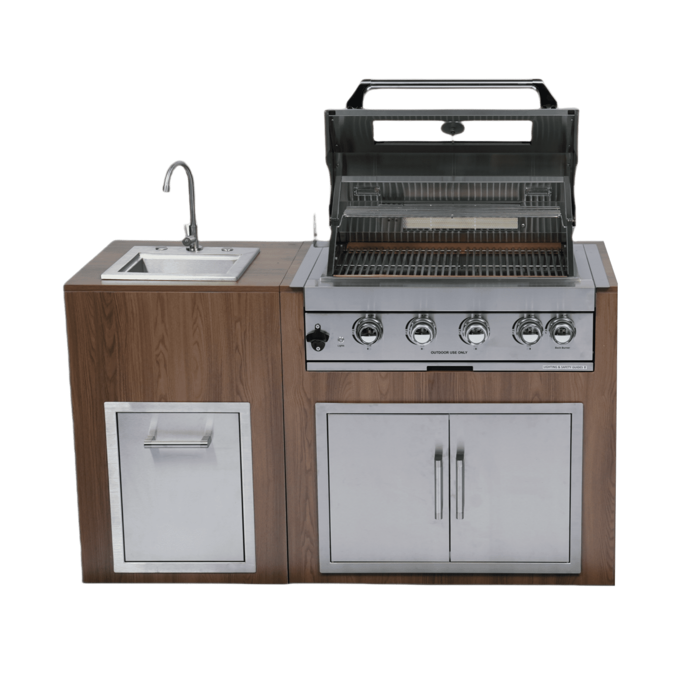 Navratil 4-Burner Silver Propane Built-in Outdoor Gas Grill with Rust Resistant Navratil