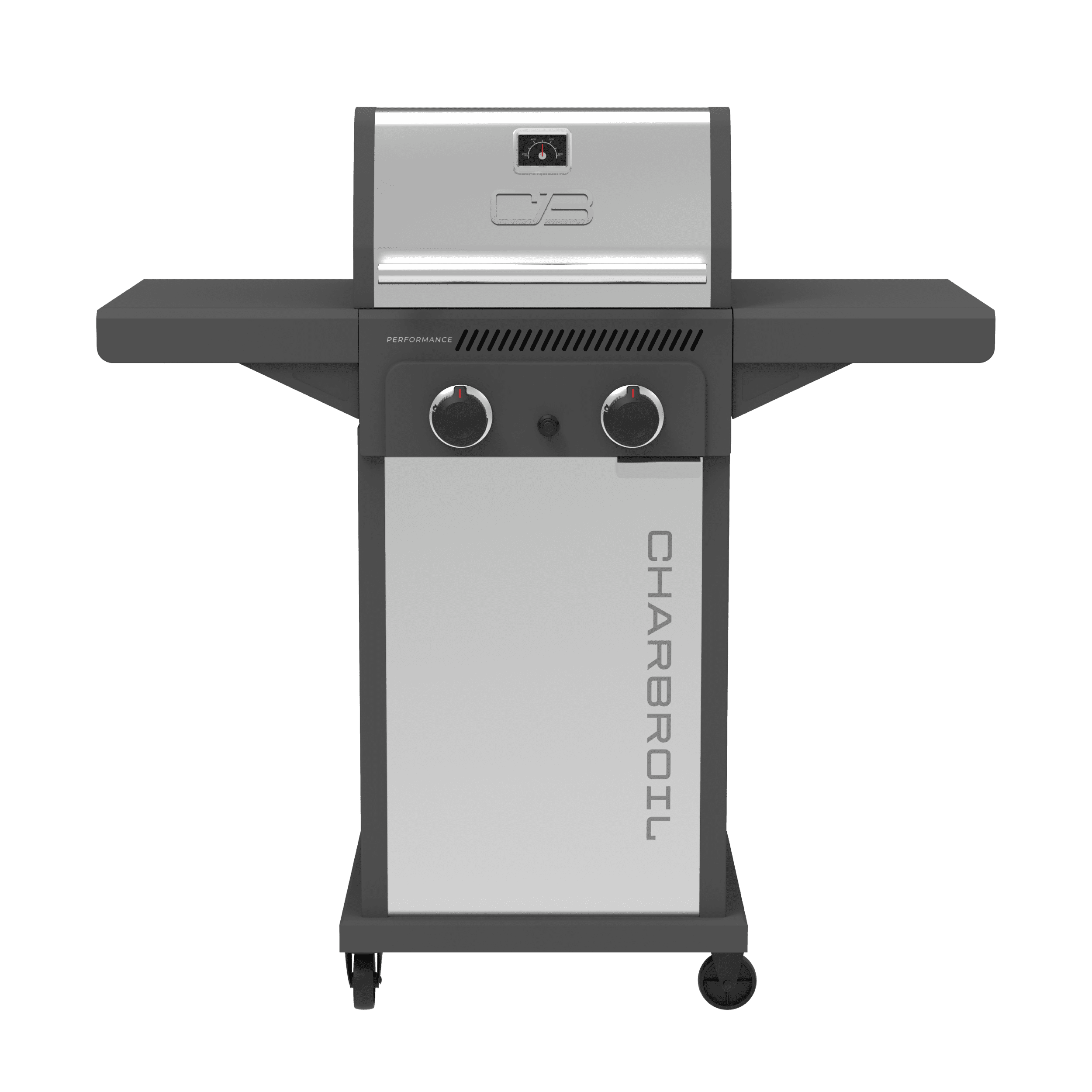Charbroil Performance Series? FlavorMax? 2 Burner Gas Grill Cabinet with Foldable Side Shelves, Stainless Steel Charbroil