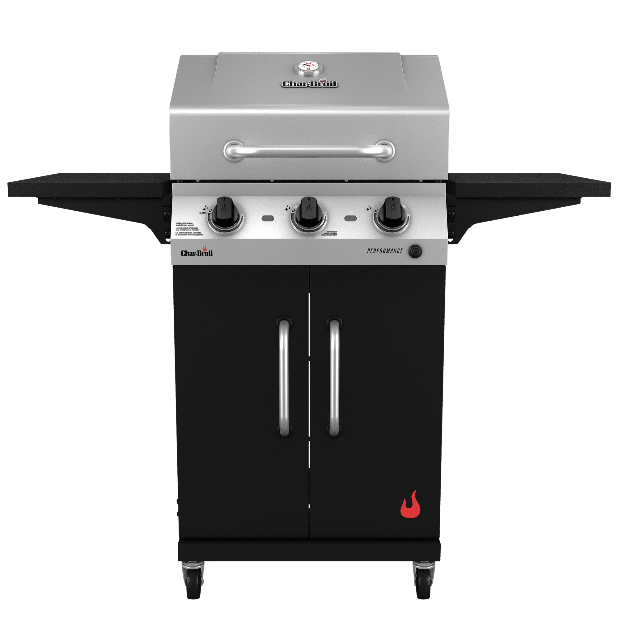 Charbroil? Performance Series? 3-Burner Cabinet Gas Grill, 375 sq in, Stainless and Black Charbroil