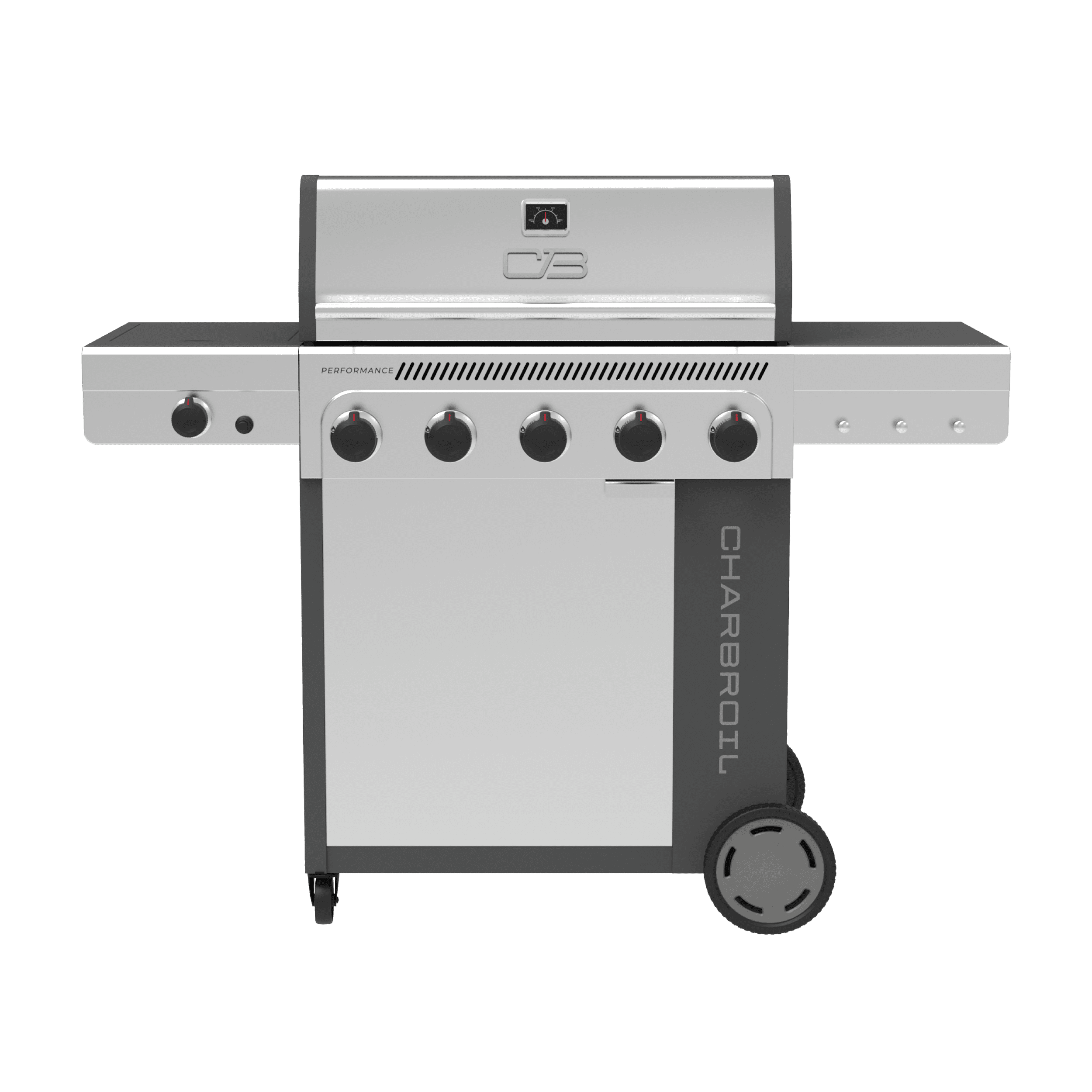 Charbroil Performance Series? FlavorMax? 5 Burner Gas Grill Cabinet with Side Burner Gray Stainless Charbroil
