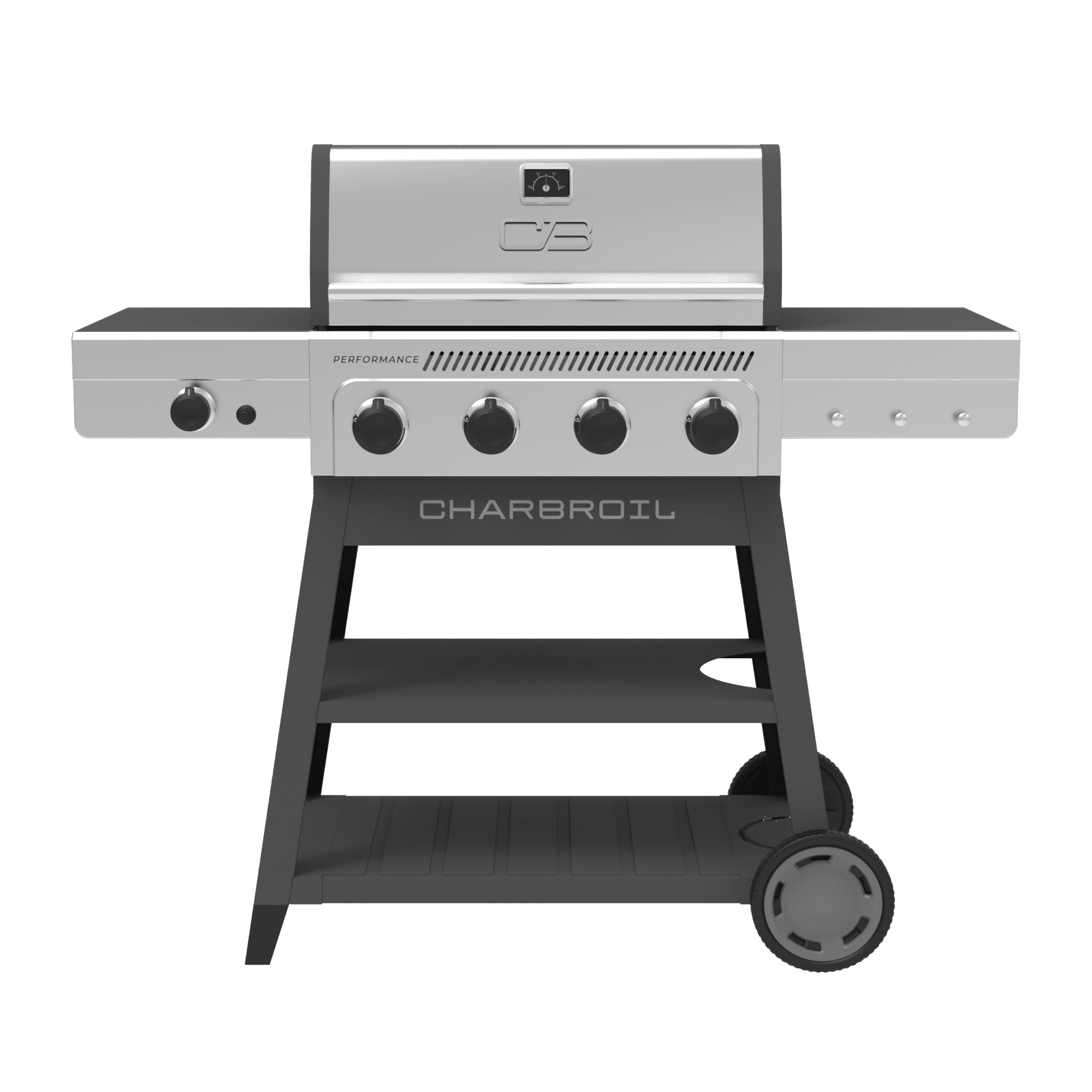 Charbroil? Performance Series? FlavorMax? 4-Burner Cart Gas Grill with Side Burner, Stainless Charbroil