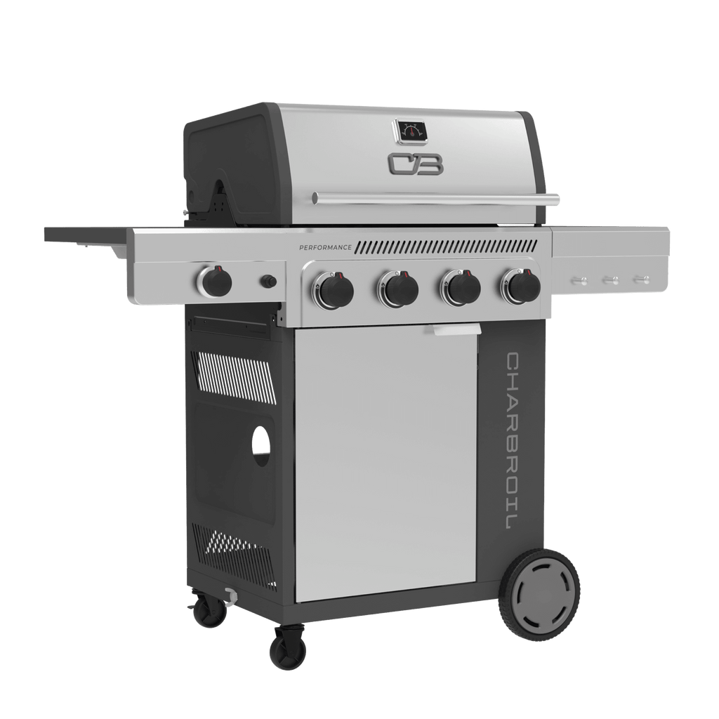 Charbroil? Performance Series? FlavorMax? 4 Burner Gas Grill Cabinet with Side Burner, Stainless Steel Gas Grills