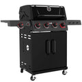 Feasto 4-Burner Propane Gas Grill with Side Sear Burner, 49500 BTU, 563 Sq.In., Cabinet Storage Gas Grills