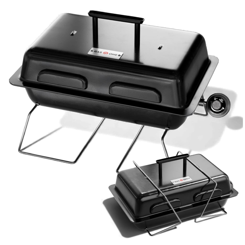 GasOne GPT-25 Propane Burner Gas Grill with Foldable Legs – Portable Grill Propane BBQ Grills with Adjustable Regulator – Heavy Duty Metal Construction – Easy to Assemble, Compact Foldable Design Gas One