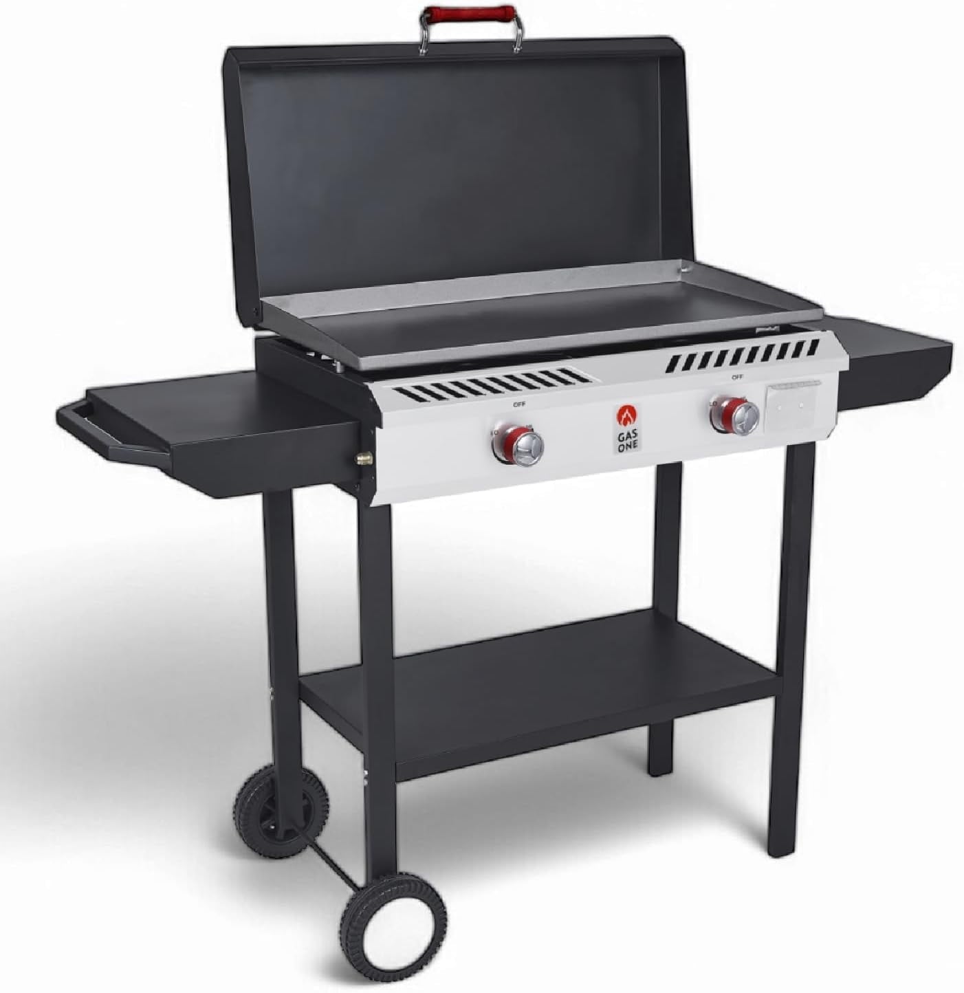 GasOne Gas Griddle – 2-Burner Propane Stove with Flat Top Grill – Modular Cast Iron Propane Grill Gas One