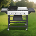 Kadyn Garden Grill with 2+2, Patio Backyard Barbecue Grill for Outdoor, BBQ, Camping, Black Kadyne