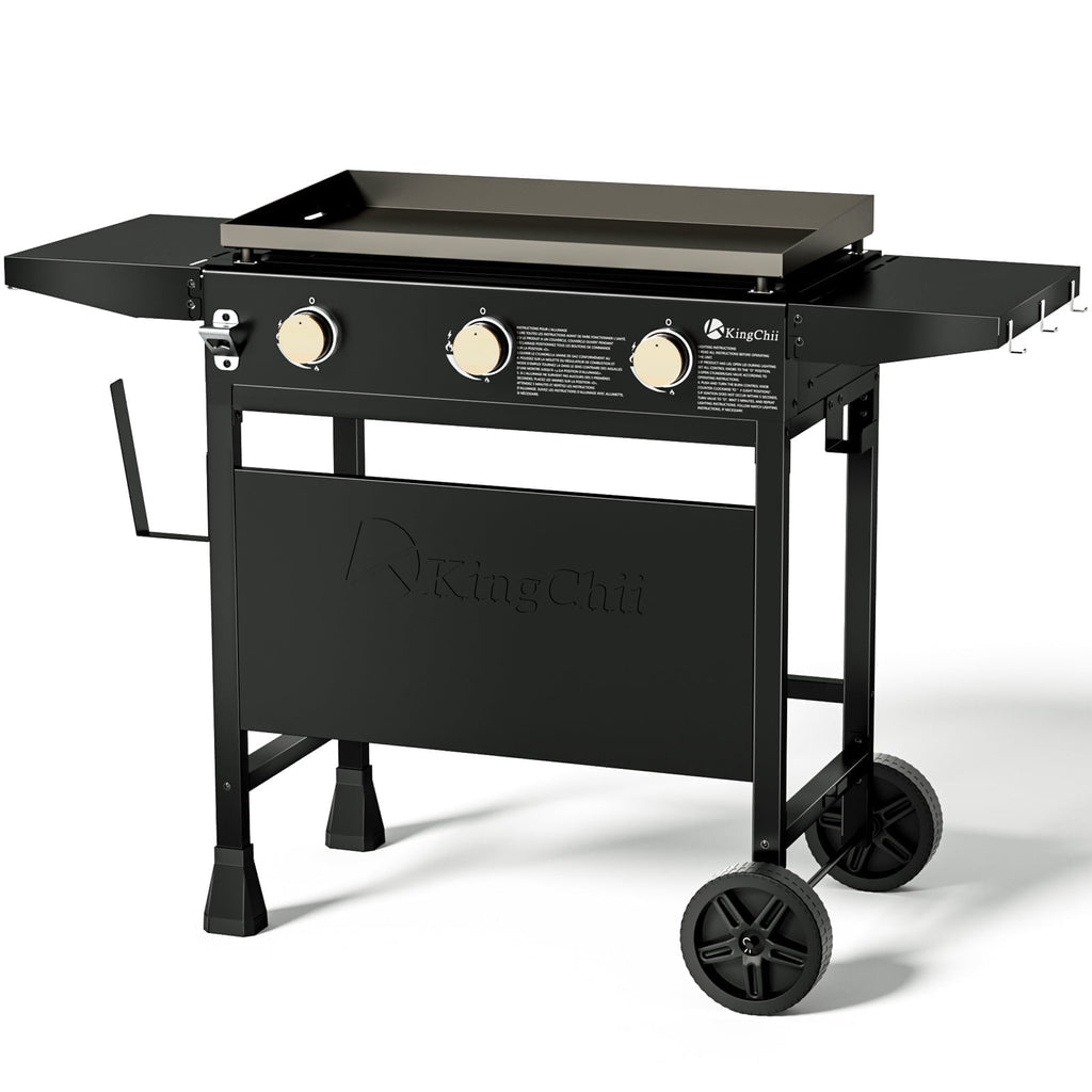 KingChii 3-Burner 27 Propane Griddles Outdoor Flat Top Gas Grill Griddle for Camping, Tailgating, BBQ, Parties, Backyard & Patio Gas Grills