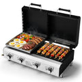 Ktaxon 4 Burner Propane Gas Grill and Griddle Combo with Auto Ignition,40000 BTU for Outdoor Cooking,Portable Ktaxon