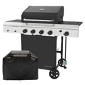Megamaster 4-Burner Gas Grill with Side Burner & Grill Cover, 52,000 BTUs, 568 SQ. In. Cooking Area, Propane BBQ Grill with Stainless Steel Panel for Outdoor Cooking, Patios, and More - 720-0804HK Gas Grills