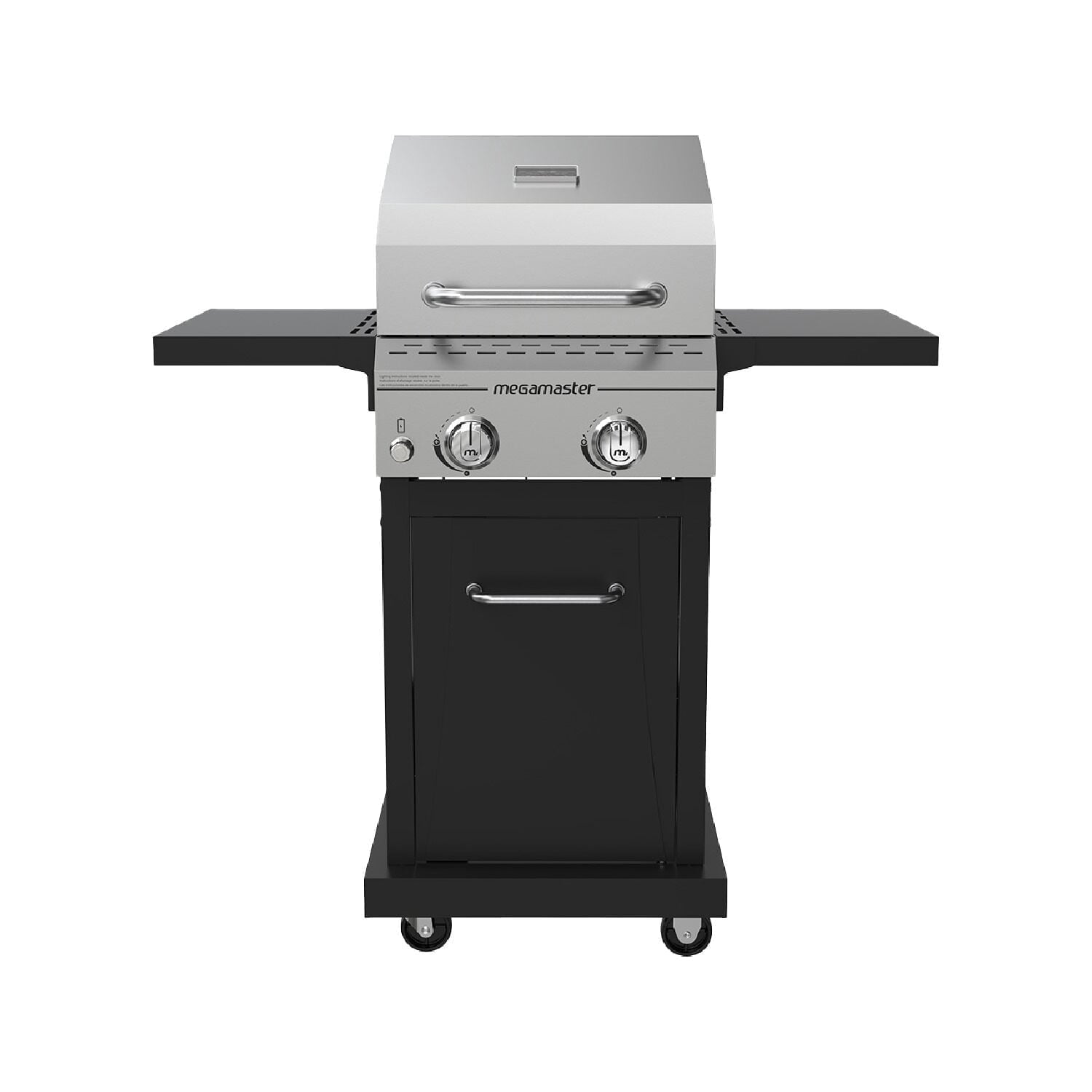 Megamaster Deluxe 2-Burner Gas Grill with Foldable Side Tables, 418 SQ In Cooking Space, 28000 BTUs, Stainless Steel Lid, Propane BBQ Grill for Outdoor Cooking, Patios, Backyards and More -720-0864MA Megamaster