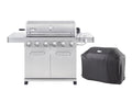 Monument Grills 6-Burner Propane Gas Stainless Grill with LED Controls, Side Burner, Rotisserie Kit, and Grill Cover Monument Grills