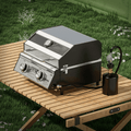 Monument Grills Portable 2-Burner Tabletop Propane Gas Grill with Locking Clearview Lid, Stainless Steel Monument Grills