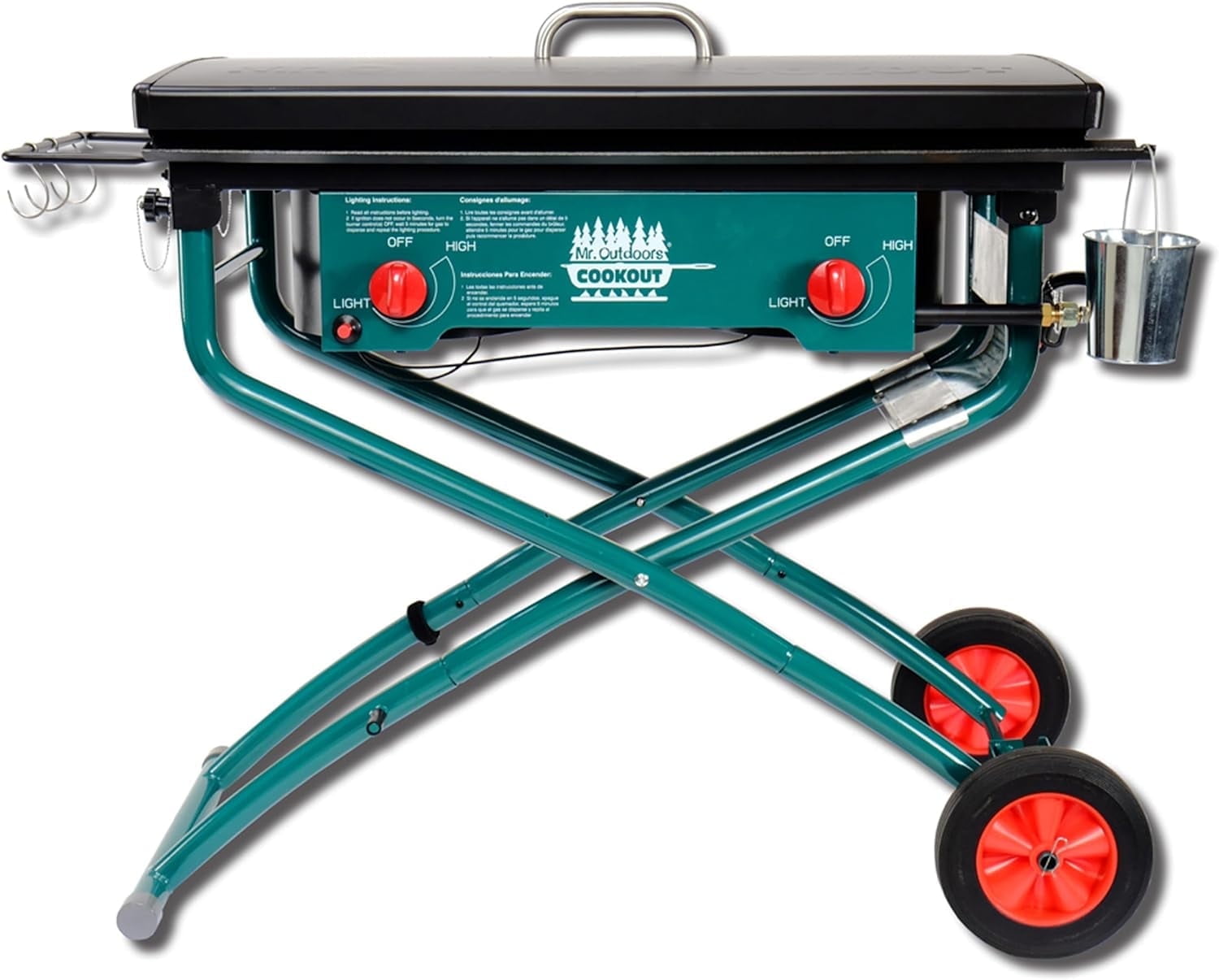 Mr. Outdoors Cookout Portable Cooker 80,000 BTU 2 Burner Camping Stove Gas Grill & Griddle Kit Mr. Outdoors Cookout