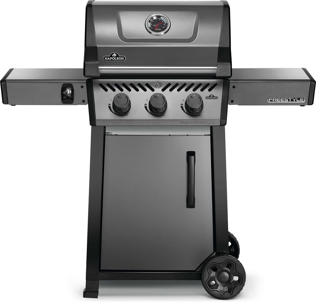 Napoleon Freestyle 365 Natural Gas Outdoor Grill, Graphite Grey  3-Burner BBQ with Stainless Steel Cooking Grates Napoleon