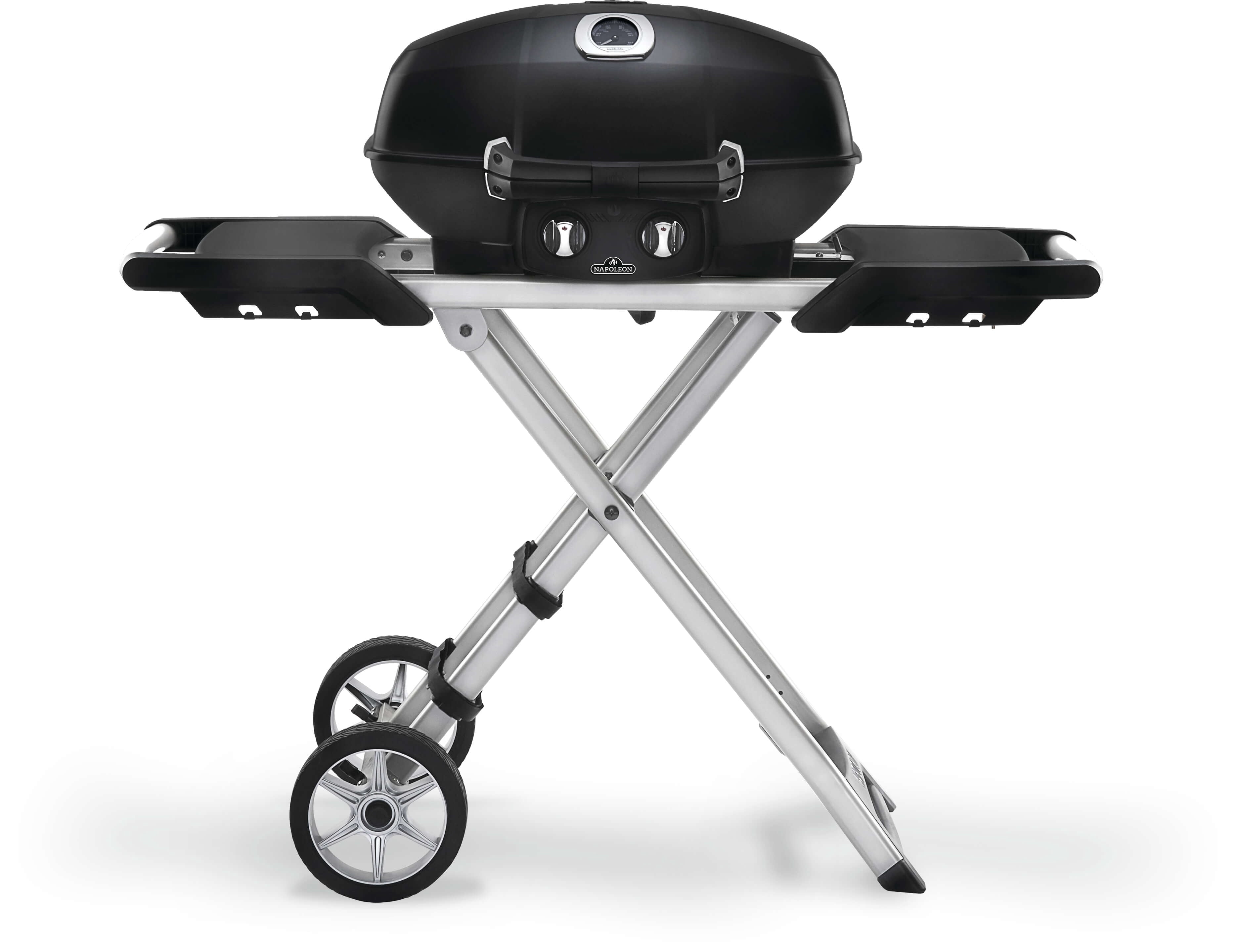 Napoleon TravelQ PRO285 1-Burner with Scissor Cart Propane Gas Portable Grill in Black Napoleon