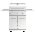 Nexgrill 3-Burner Stainless Steel Propane Gas Grill with Side Tables, 40,500 BTUs, 4 Wheel Transport, 591 SQ. IN. Cooking Space, Outdoor Kitchen Grill for BBQs, Patios, and More - 720-0830MN Nexgrill