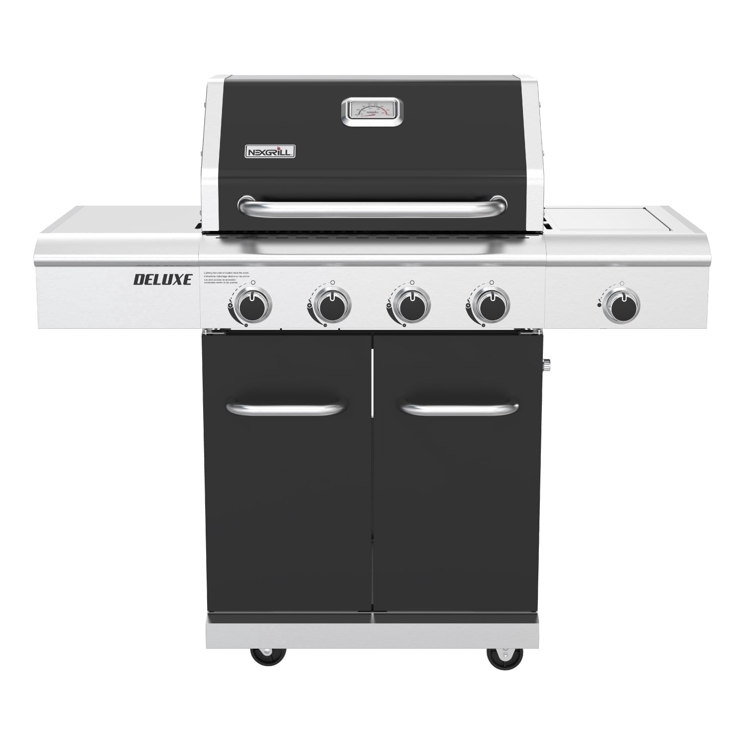 Nexgrill 4-Burner Dual Fuel Gas Grill with Side Burner and Griddle Insert, 627 SQ In Total Cooking Space, 59,000 BTUs Output, BBQ Grill Perfect for Outdoor Gatherings - 720-0958HE Gas Grills