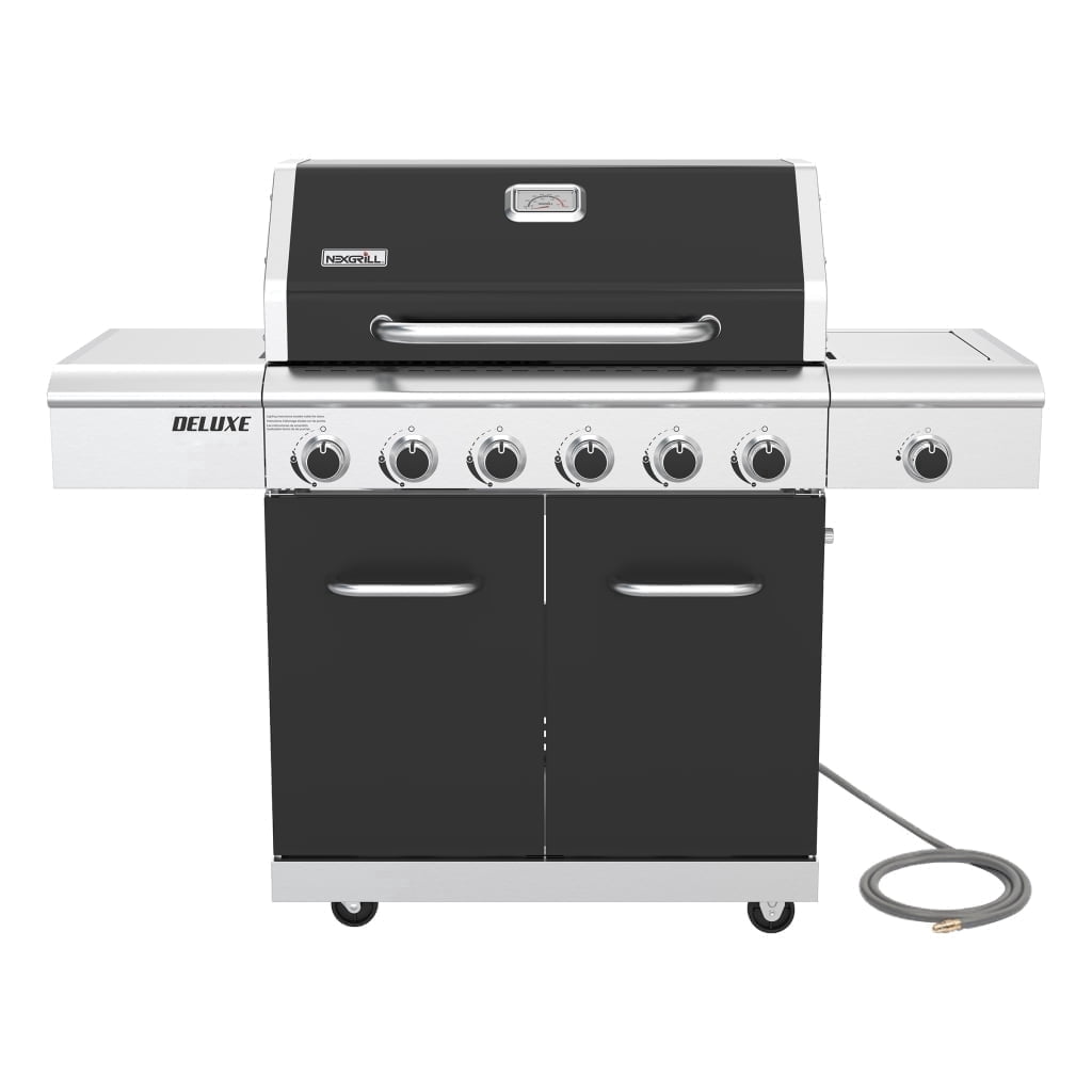 Nexgrill Deluxe 6-Burner Natural Gas Grill with Searing Side Burner and Griddle Insert, Stainless Steel Frame, 60,000 BTUs Output, BBQ Grill for Outdoor Gatherings - 730-0896GH Nexgrill