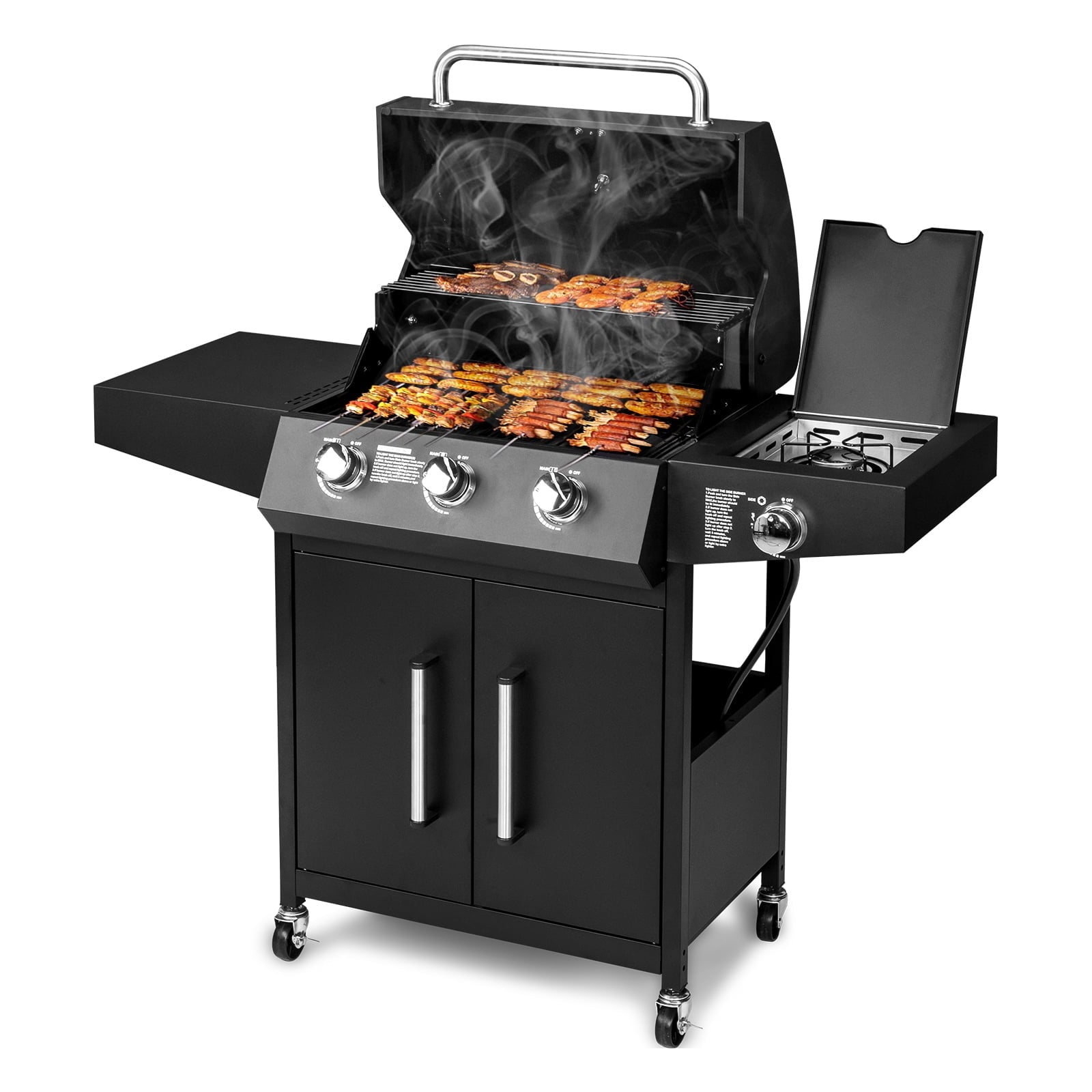 OverPatio Propane Gas BBQ Grill for Outdoor Cooking,Barbecue,3+1 Burners Overpatio