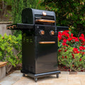 Permasteel 2-Burner Compact Propane Gas Grill with Foldable Sides, Black with Copper Accent Gas Grills