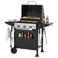 Royal Gourmet 3-Burner BBQ Gas Grill with Front Spice Rack, Two Side Shelves and Hooks, 30,000 BTU, GH3001H Royal Gourmet