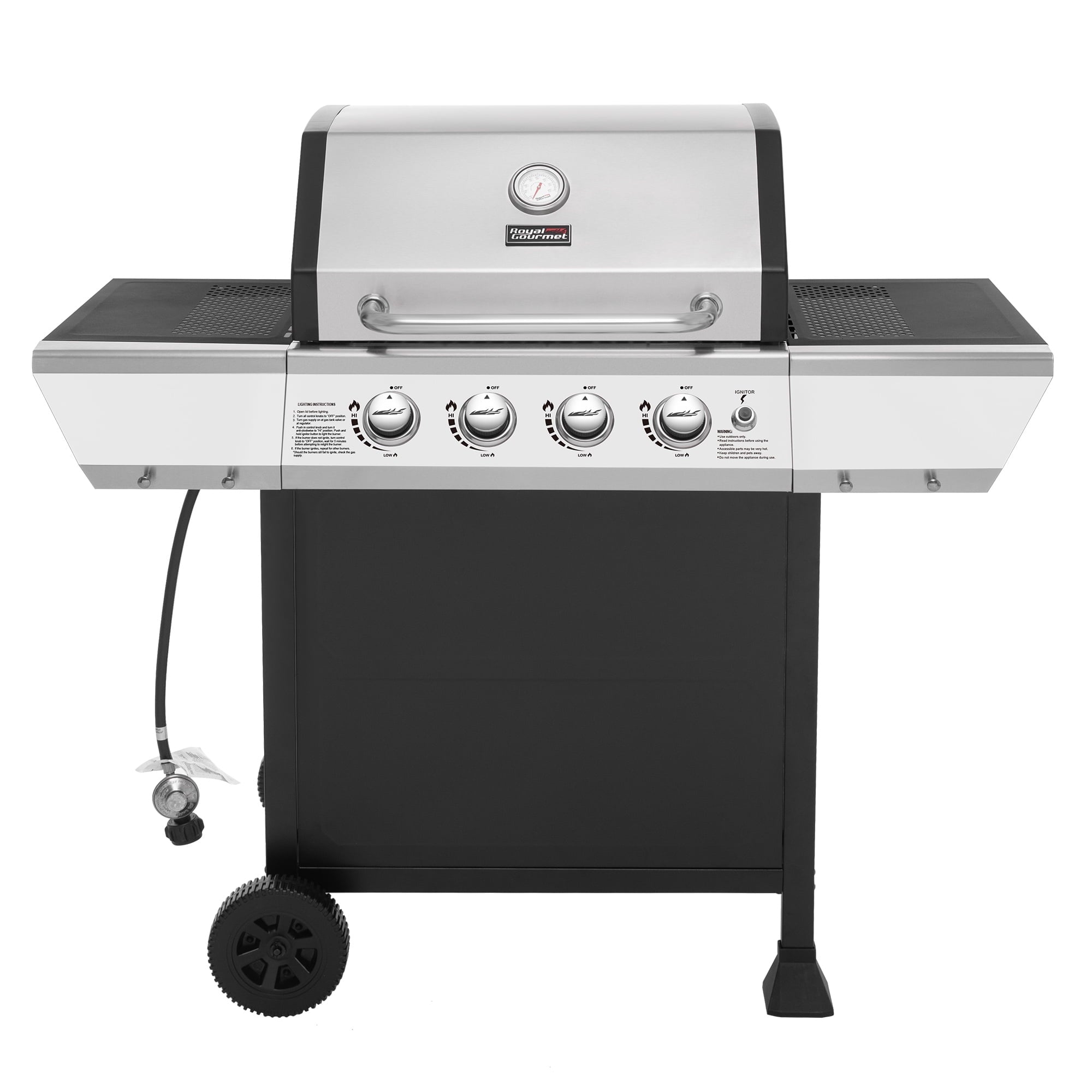 Royal Gourmet SG4003B 4-Burner BBQ Propane Gas Grill, 34,000 BTU for Patio Garden Barbecue Royal Gourmet