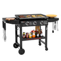 Royal Gourmet GB3000H 28-Inch 3-Burner Gas Griddle in Black, Griddle with Collapsible Side Shelves, 39,000 BTU Royal Gourmet
