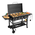 Royal Gourmet GB4000P 4-Burner Gas Griddle with Hard Cover,Heavy-duty Outdoor Cooking Station for Backyard and Tailgating, 52,000 BTU, Black Royal Gourmet