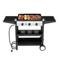 SalonMore Flat Top Propane Griddle with Ceramic Coated Cast Iron Pan,30000 BTU SalonMore