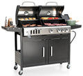 MF Studio Gas and Charcoal Grill Combo Dual Fuel 3-burner 37,000 BUT BBQ Grill with Side Burner MF Studio