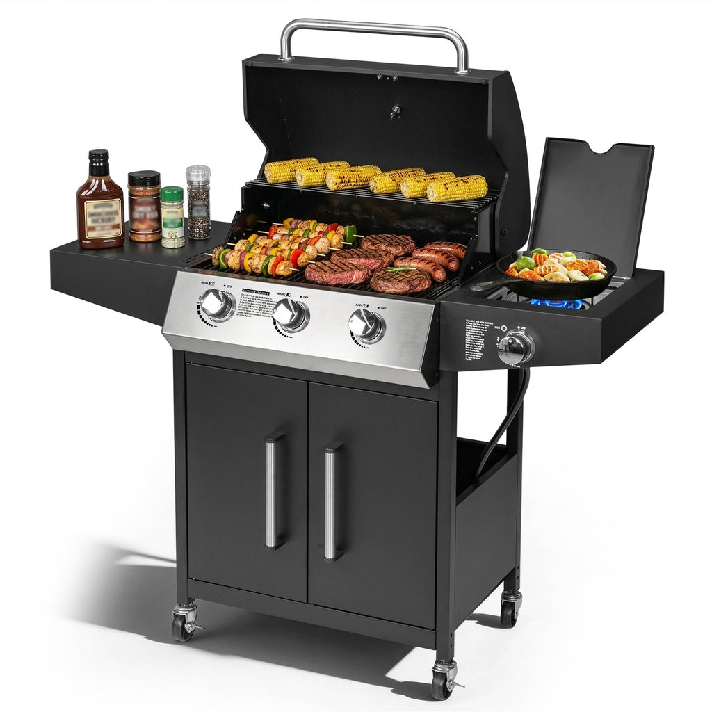 UBesGoo 3 Burner Propane Gas Grill with Side Burner 46000BTU for Camping Cooking BBQ UBesGoo