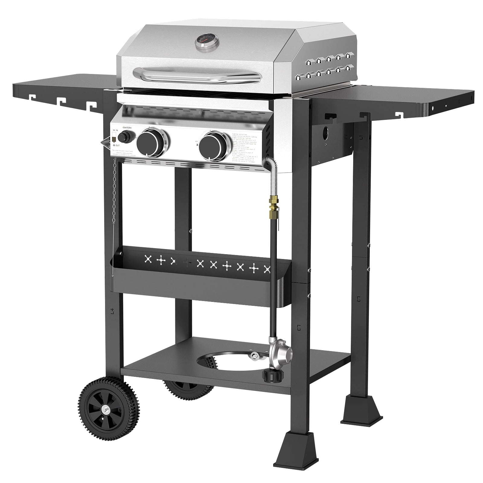 Gas Grill with 2-Burner,Outdoor Gas BBQ Grill,16000 BTU WAA
