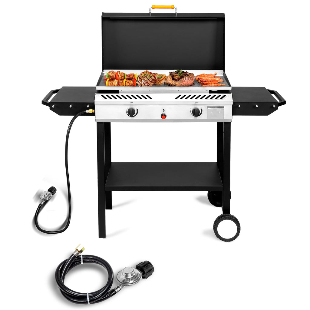 Zintown 2 Burner 150000-BTU Outdoor Stove Propane Gas Griddle with Portable Pan,Lid Zintown