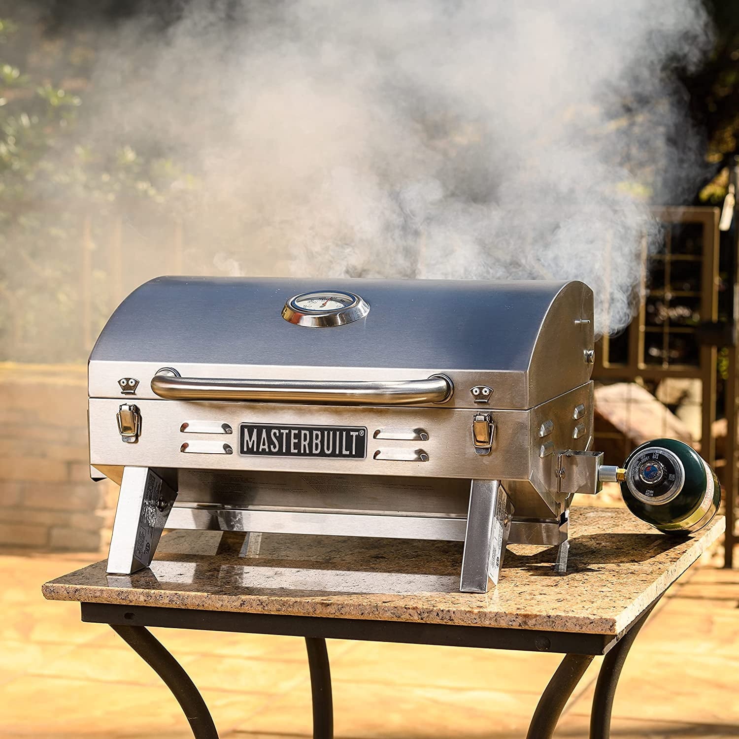 Stainless Steel 1-Burner Propane Gas Tabletop Grill Gas Grills