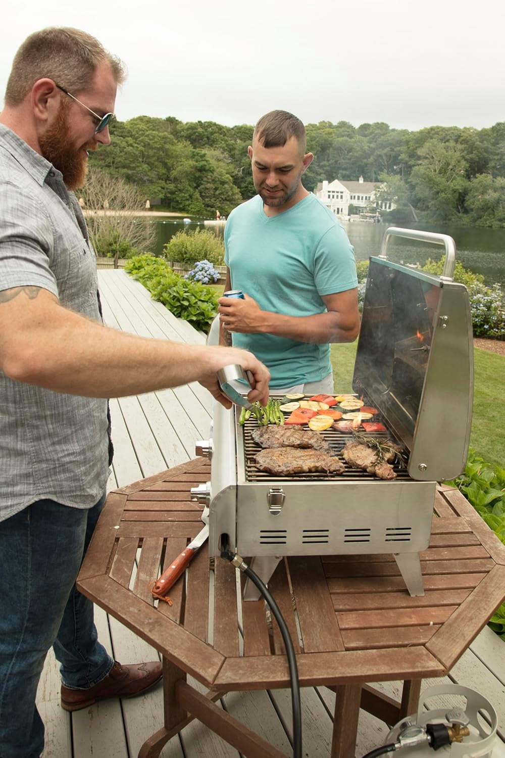 Cuisinart Chef's Style Stainless 2 Burner Tabletop Portable Gas Grill, Silver Cuisinart