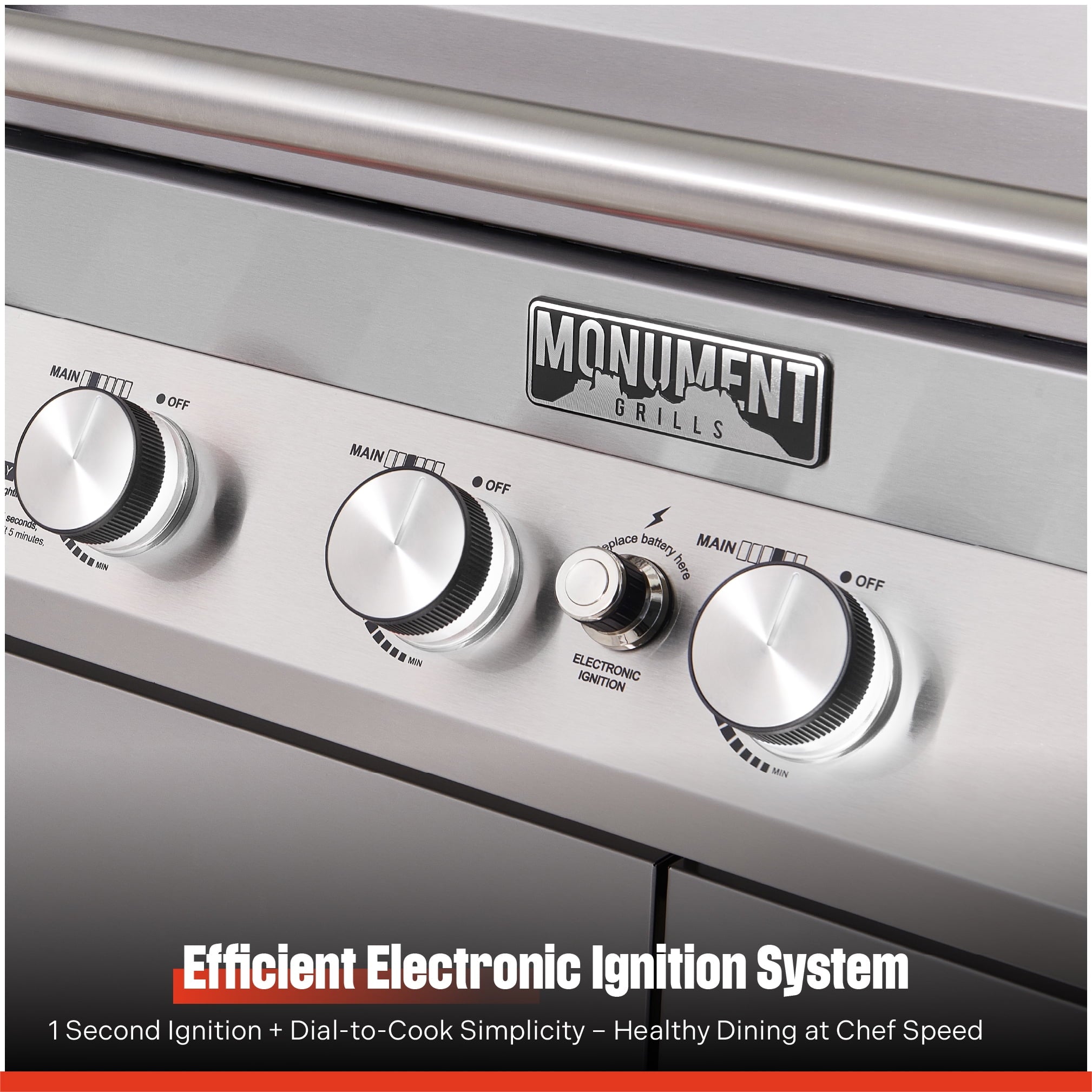 Monument Grills Denali Series 6-Burner Black Dual Fuel Cabinet Grill with Clearview Lid and LED Knobs Monument Grills