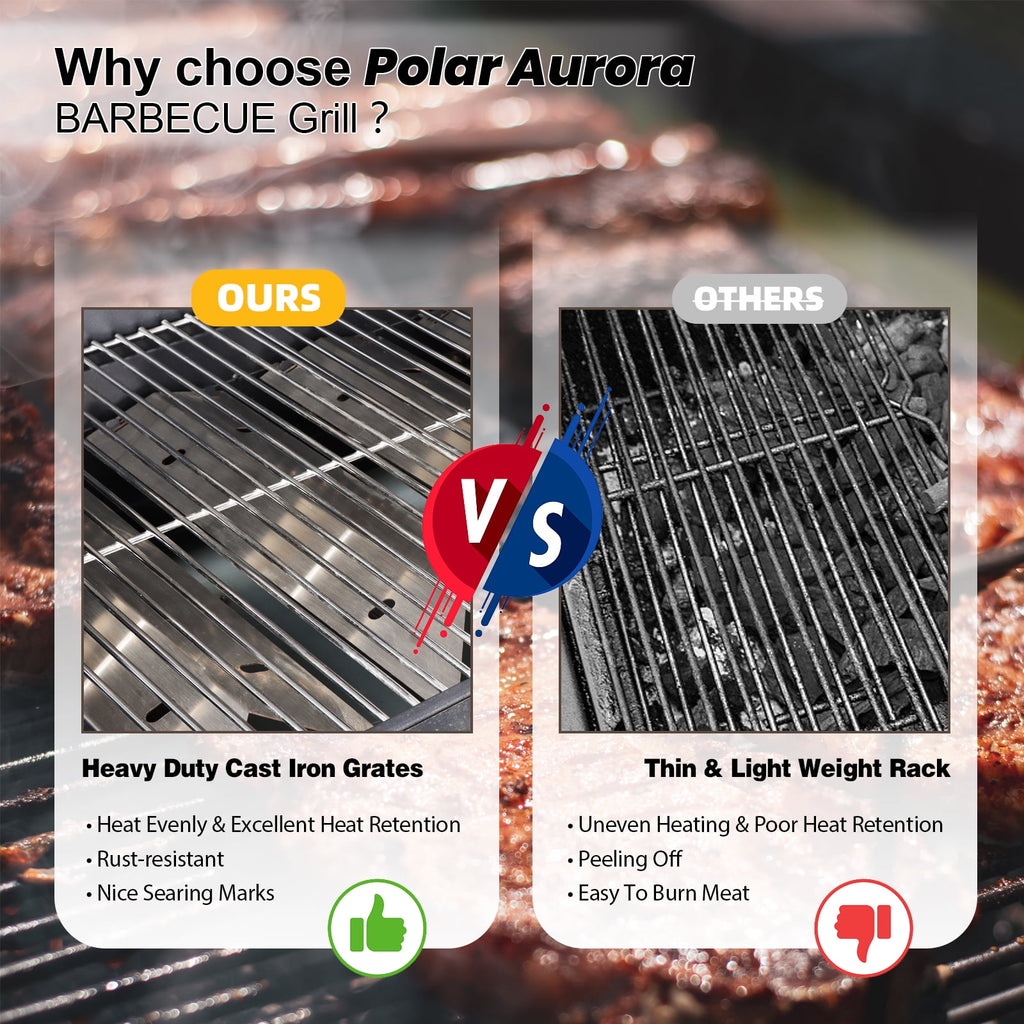 Polar Aurora Propane Gas Grill 4-Burners a Side Burner, Side Table, Steel Grill Cart for Garden Outdoor Cooking Picnic Polar Aurora