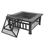 4-Burner BBQ Grill W/Side Burner, 50,000BTU Gas Propane Grill Portable with Storage Cabinet, Heavy-Duty Stainless Steel Outdoor Cooking, with Tank Hook, Towel Rack, Steel Brush Gas Grills