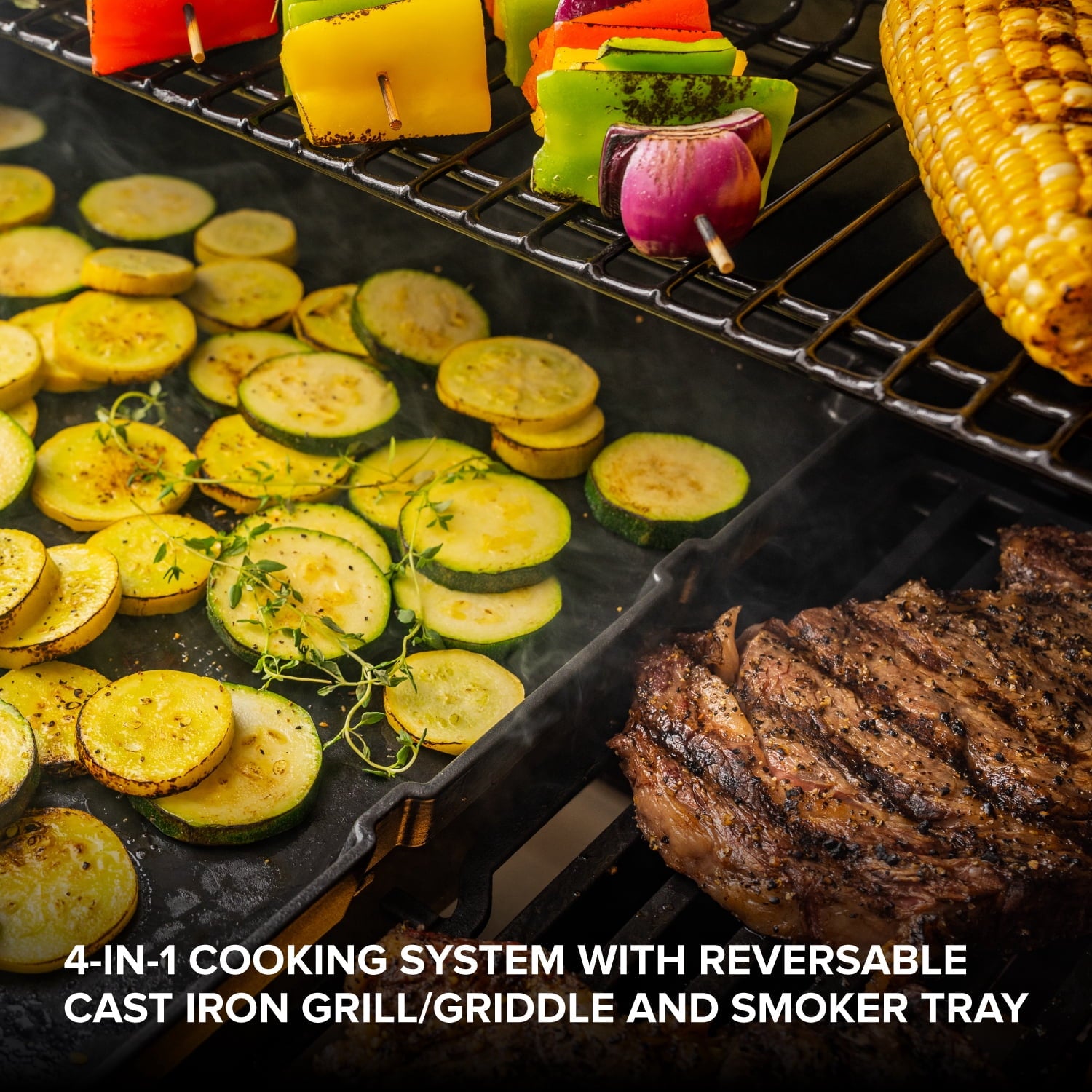 Nexgrill 4-Burner Dual Fuel Gas Grill with Side Burner and Griddle Insert, 627 SQ In Total Cooking Space, 59,000 BTUs Output, BBQ Grill Perfect for Outdoor Gatherings - 720-0958HE Gas Grills