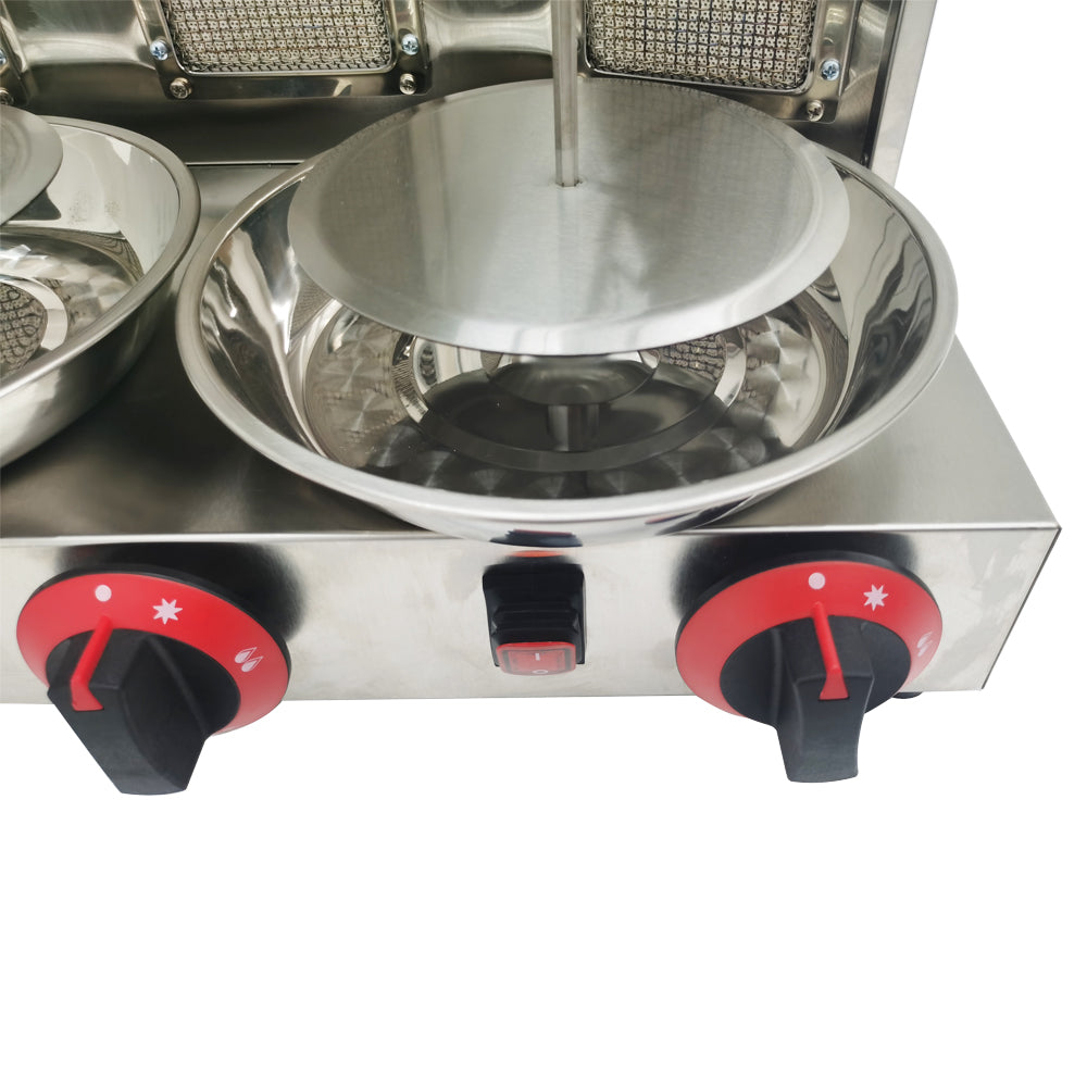 Techtongda Shawarma Machine Gas Kebab Gyro Grill Machine Propane Doner Kebab Machine with 3 Burners Techtongda