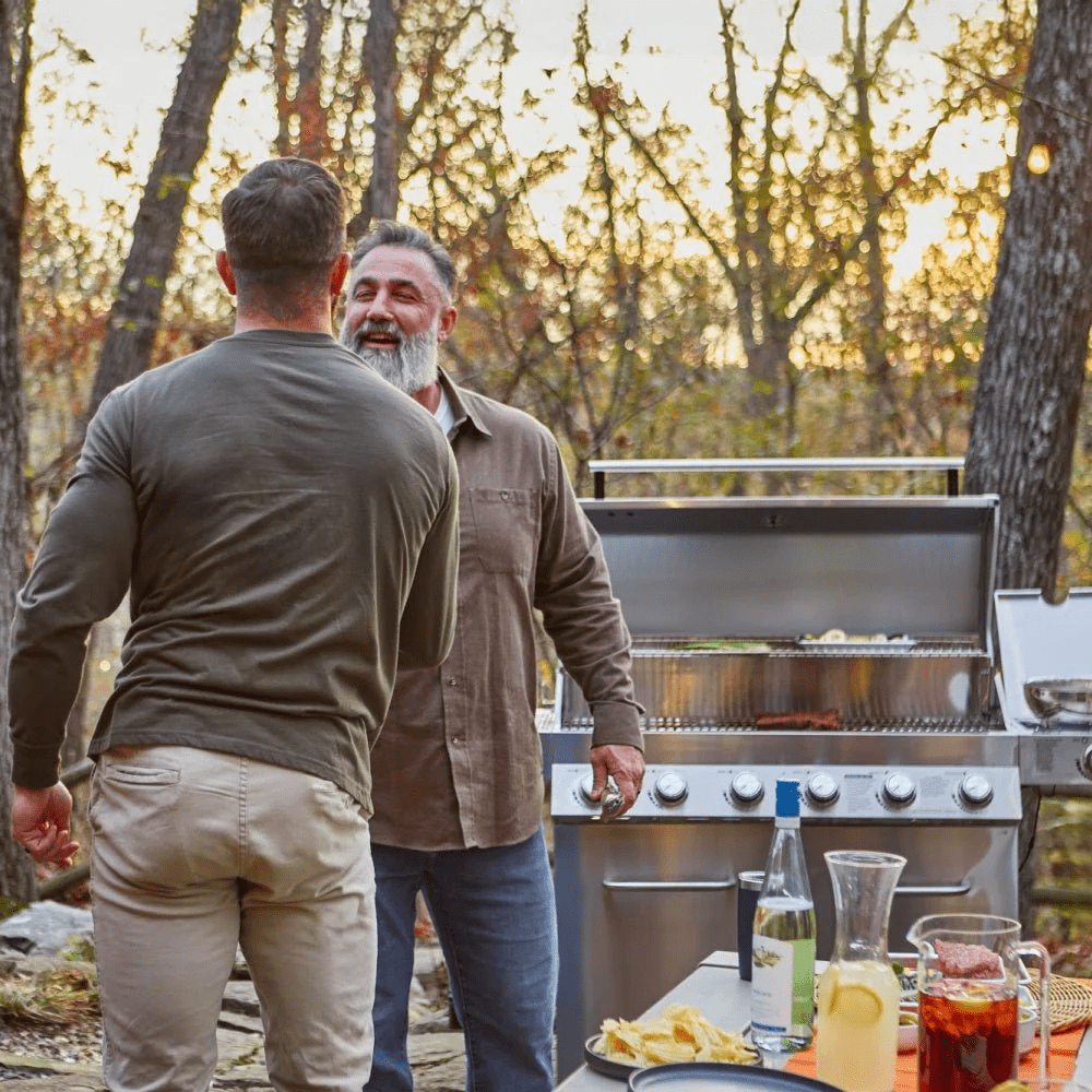 Monument Grills 6+1 Burner Propane Gas Grill  84,000 BTU Stainless Steel Outdoor Patio Barbecue Grill  LED Controls , Free Rotisserie Kit , and Easy Cleanup , 77352 Monument Grills