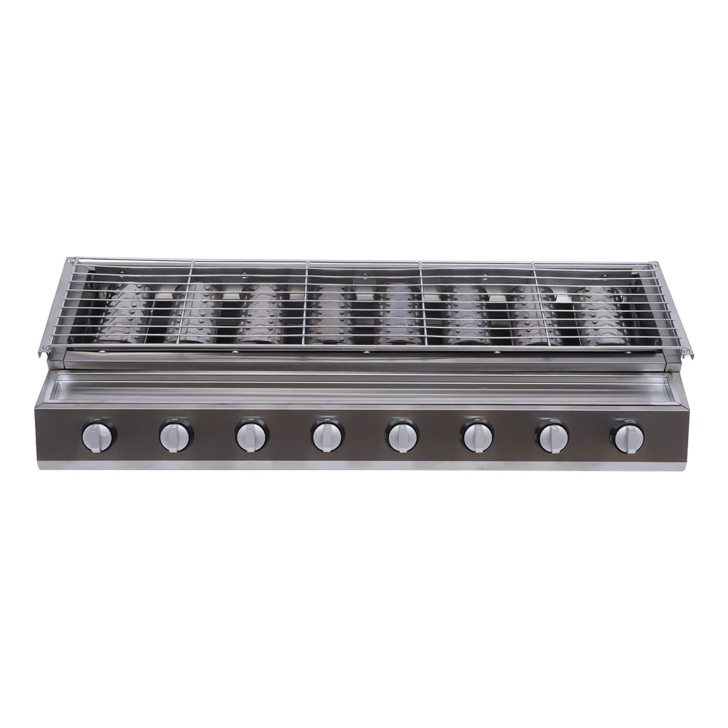 40.94*15.7*7.9in 8 BBQ Gas Grill 201 Stainless Steel Silver Patio Garden Barbecue Grill for Restaurants Barbecue Restaurants Unbranded