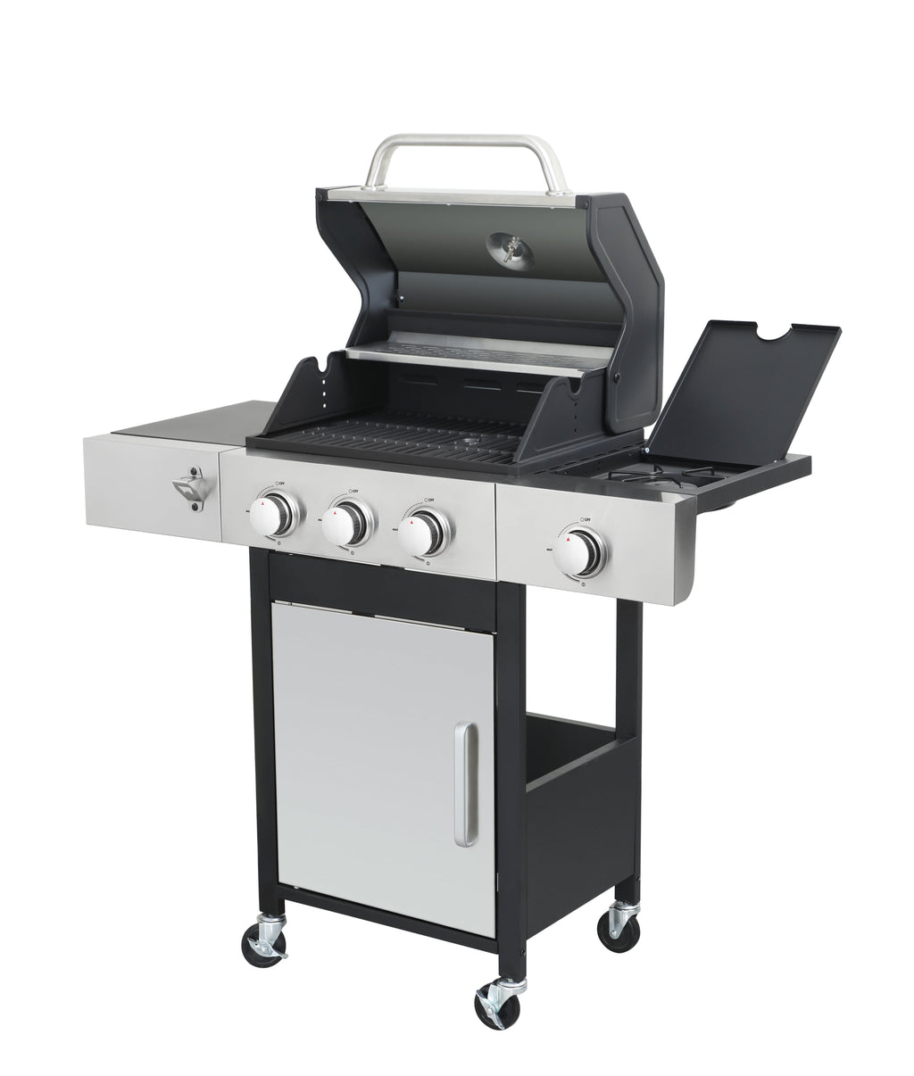 ENYOPRO 3 Burner Propane Gas Grill , Outdoor BBQ Grill with Side Burner, 37,230 BTU Gas Grill with Warming Rack, Thermometer, Lockable Casters for Patio, Garden & Camping Enyopro