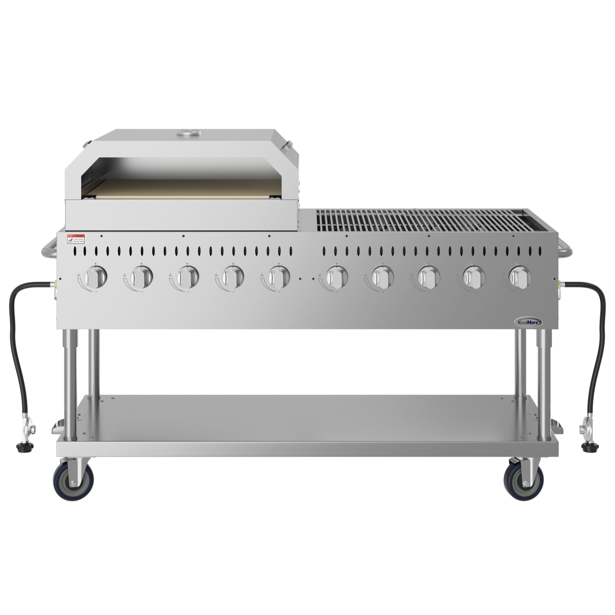 72 in. Commercial Outdoor Propane Gas Grill with 36 in. Pizza Oven in Stainless-Steel (CGKIT7-P36) Koolmore