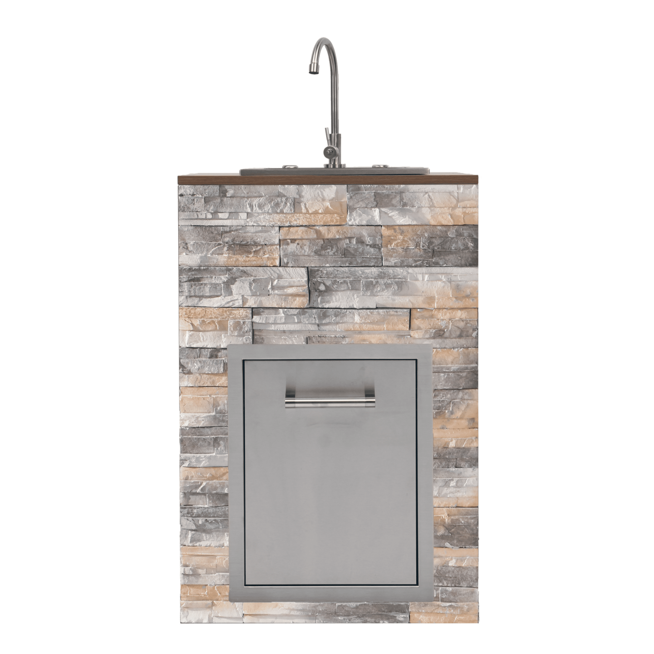 Navratil 4-Burner Silver Propane Built-in Outdoor Gas Grill with Rust Resistant Navratil