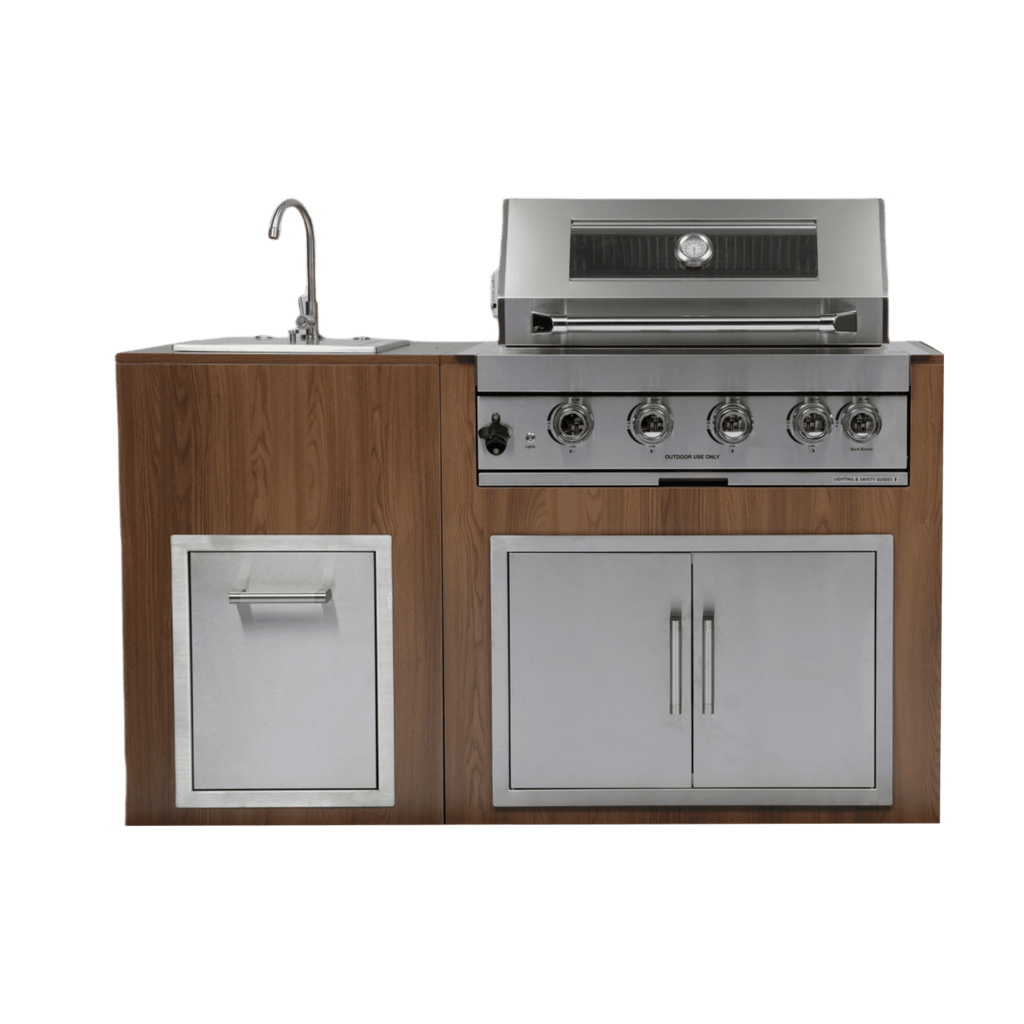Navratil 4-Burner Silver Propane Built-in Outdoor Gas Grill with Rust Resistant Navratil